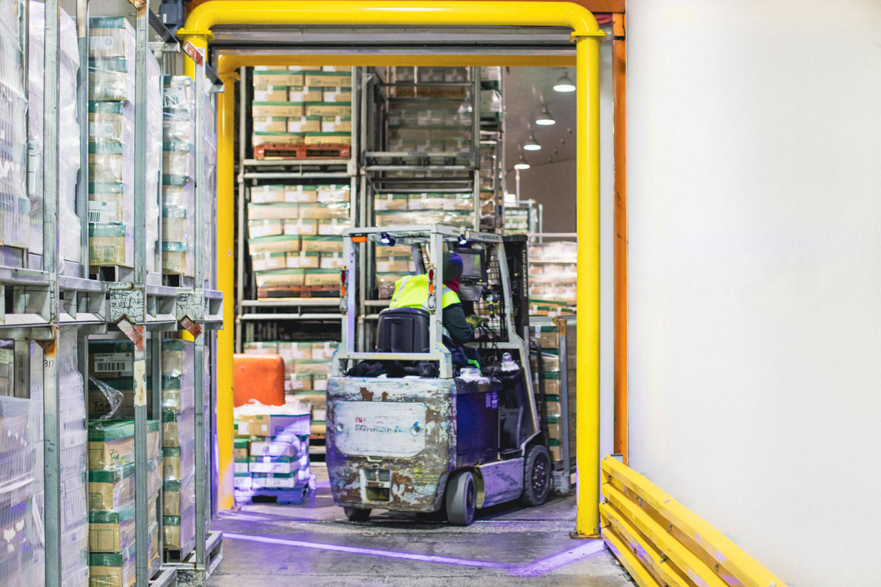 Forklift loading Greenlea cartons Forklift loading Greenlea cartons